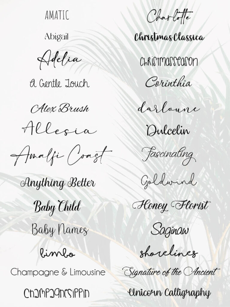 Lista font nastri personalizzati